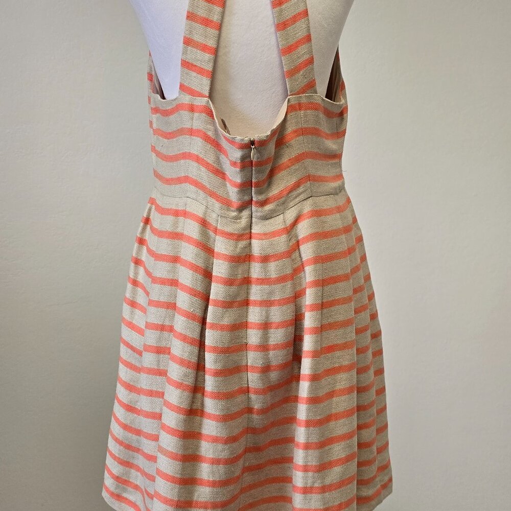 Banana Republic Coral Tan Linen Blend Striped Dress 12 - Picture 6 of 10